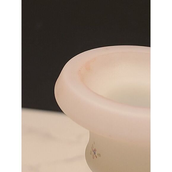 Fenton Glass Berries & Blossoms Candlestick Holder Satin Custard Only (1) 6" - Picture 10 of 11